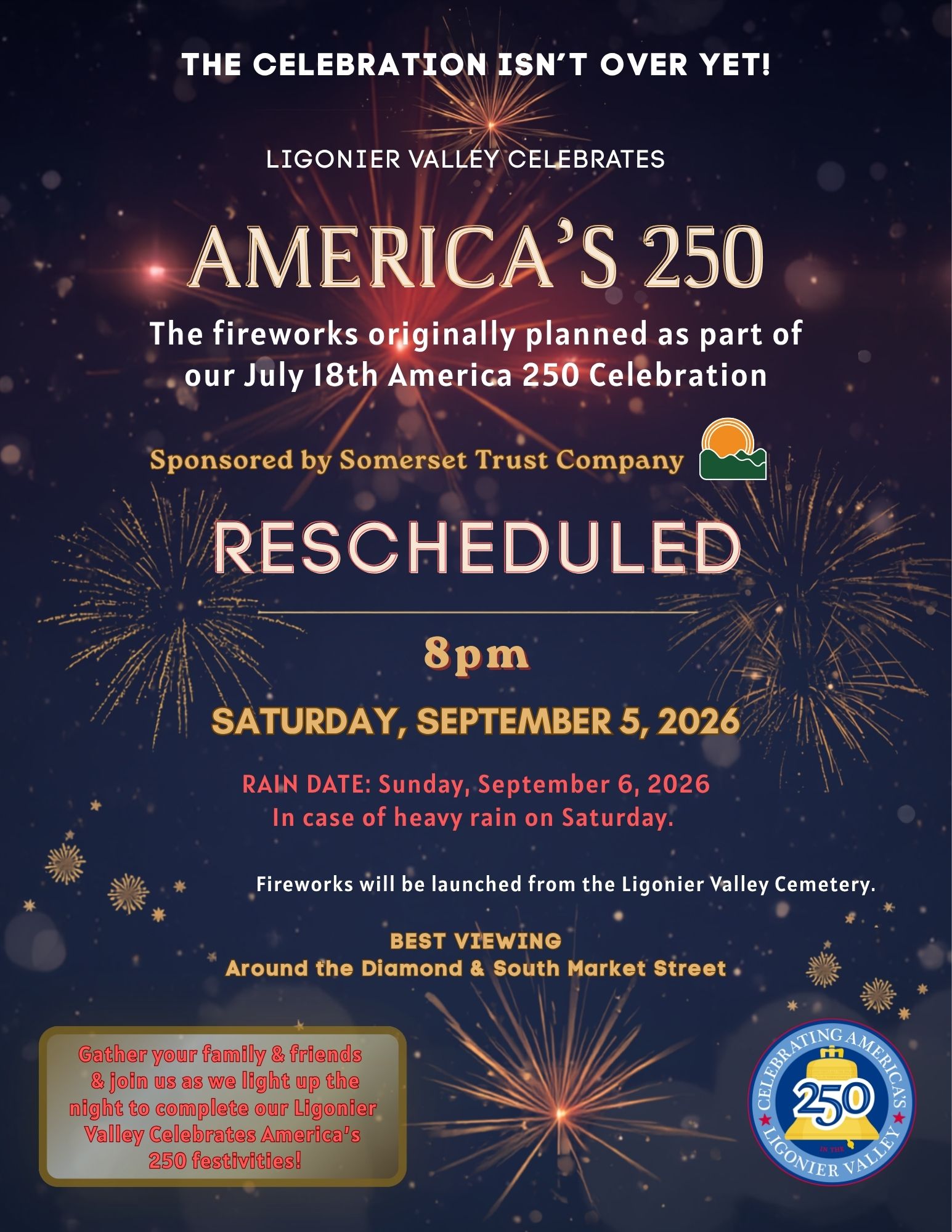 Rescheduled Fireworks America's 250